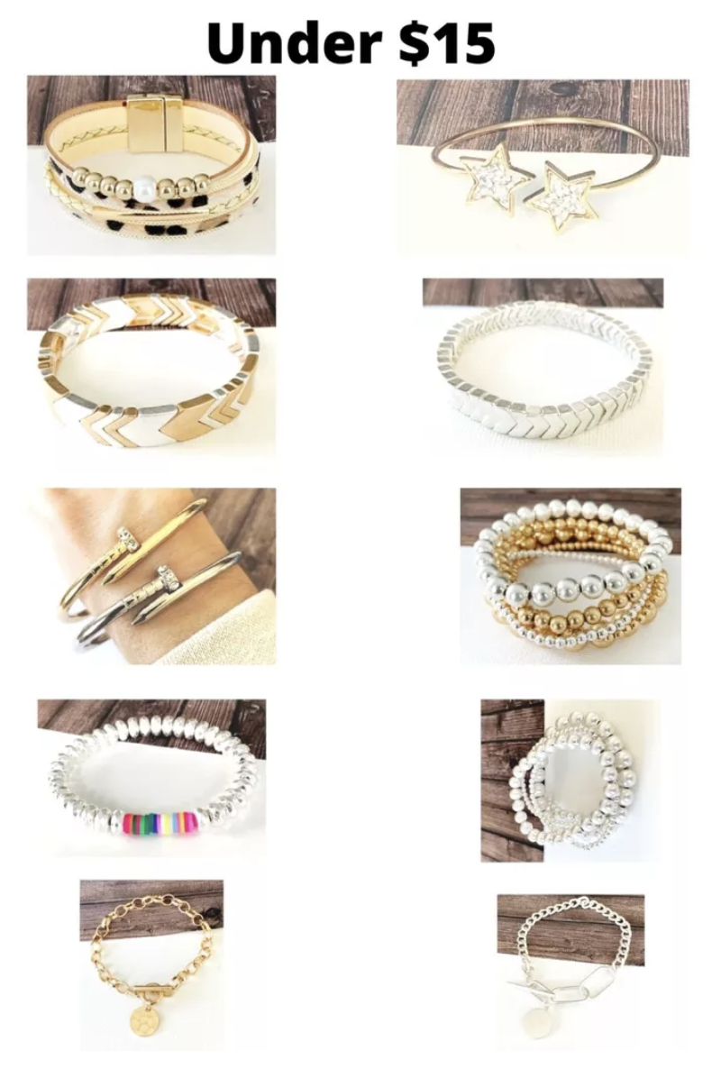 layered bracelets