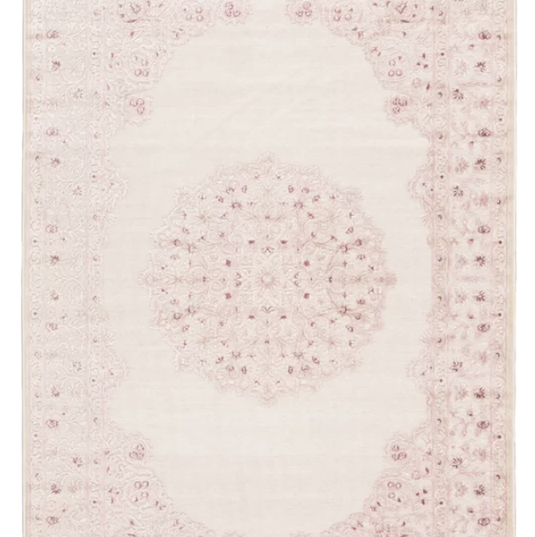 pink floral rug