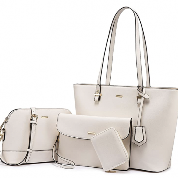 white tote purse