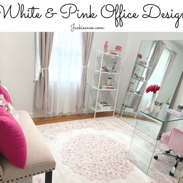 white and pink office