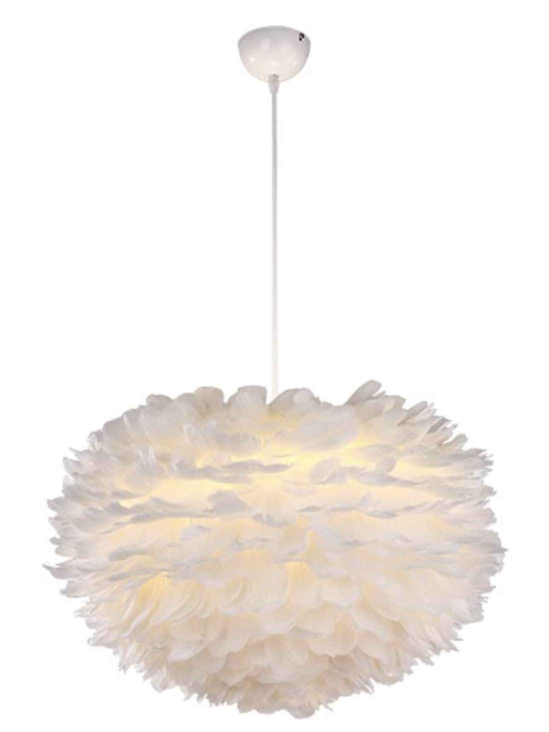 white feather chandelier